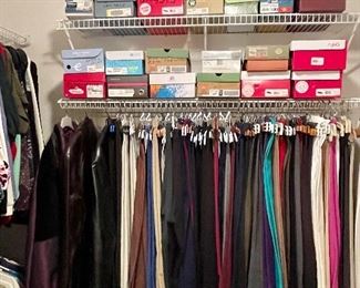 lots of like new ladies' shoes size 9 - 9.5, women's clothes mostly size 2XL and 3XL