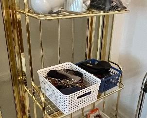 gold small bakers rack