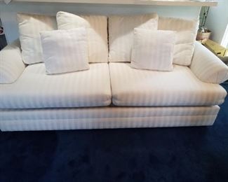 White striped sofa
