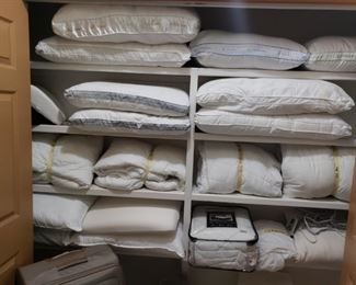 Pillows, mattress pads