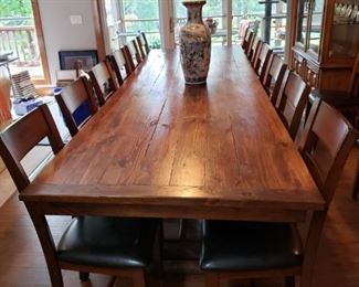 12 ' solid wood table ....conference/dining room 