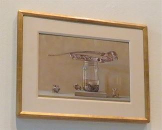 Art:  Scott Fraser "Pelican Bones" original artwork, framed