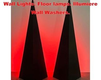 Lot 3 Pair Pyramid Form Reflector Wall Lights. Floor lamps. Illumiere Wall Washers. 