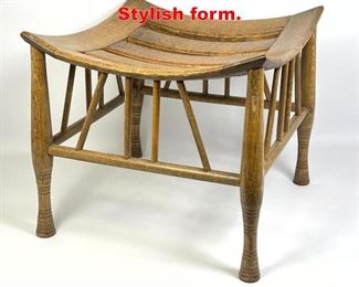 Lot 8 Thebes style Slat Seat Stool. Stylish form. 