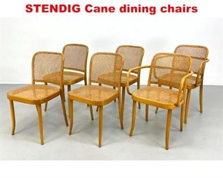 Lot 9 Set 6 Josef Hoffmann for STENDIG Cane dining chairs