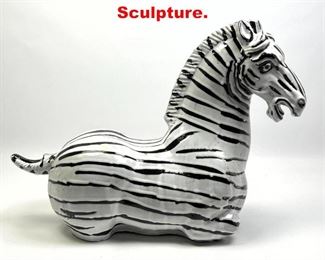 Lot 12 Tang Style Ceramic Zebra Sculpture. 