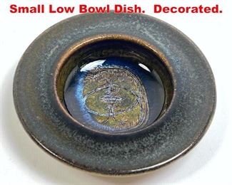 Lot 19 Edwin and Mary Scheier Small Low Bowl Dish. Decorated. 