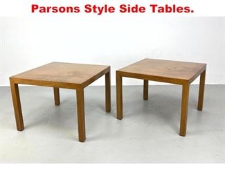 Lot 100 Pair Dunbar Square Parsons Style Side Tables. 