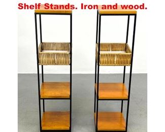 Lot 102 Pair of ARTHUR UMANOFF Shelf Stands. Iron and wood. 