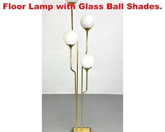 Lot 103 Mid Century Modern 4 Arm Floor Lamp with Glass Ball Shades. 