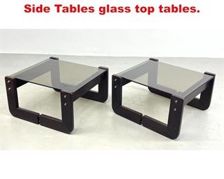 Lot 110 Pair of PERCIVAL LAFER Side Tables glass top tables. 