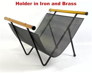 Lot 115 Gene Tepper Magazine Log Holder in Iron and Brass
