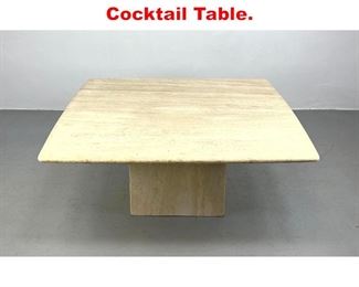 Lot 126 Travertine Marble Coffee Cocktail Table. 