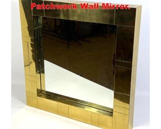 Lot 134 Paul Evans Style Brass Patchwork Wall Mirror. 