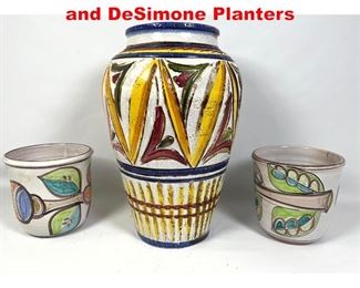 Lot 158 Italian Pottery Floor Vase and DeSimone Planters