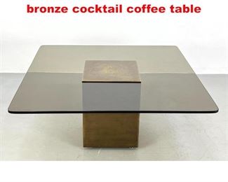 Lot 162 YAMASAKI glass and bronze cocktail coffee table