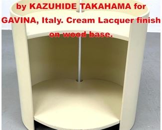 Lot 164 GEA End Side Table Shelf by KAZUHIDE TAKAHAMA for GAVINA, Italy. Cream Lacquer finish on wood base. 