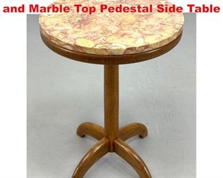 Lot 167 50s Bonnet Inc Mahogany and Marble Top Pedestal Side Table
