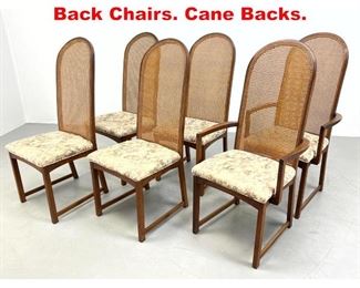 Lot 173 Set 6 Milo Baughman Tall Back Chairs. Cane Backs. 