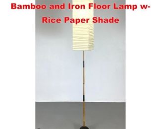 Lot 183 SAMU NOGUCHI Akari Bamboo and Iron Floor Lamp w Rice Paper Shade