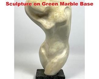 Lot 188 Abstract Plaster Female Sculpture on Green Marble Base