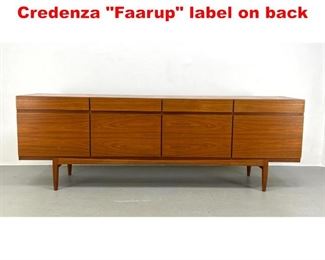 Lot 194 IB Kofod Larsen Teak Credenza Faarup label on back