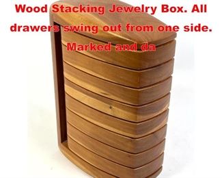 Lot 204 KELLAN American Studio Wood Stacking Jewelry Box. All drawers swing out from one side. Marked and da