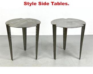 Lot 211 Pair Steel Industrial Design Style Side Tables. 