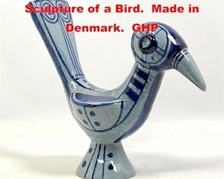 Lot 226 SOHOLM Glazed Pottery Sculpture of a Bird. Made in Denmark. GHP