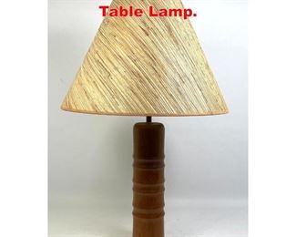 Lot 230 Turned Teak Column Table Lamp. 