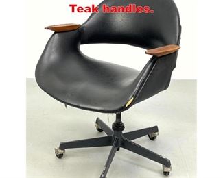 Lot 239 Finn Juhl Style Desk Chair. Teak handles. 