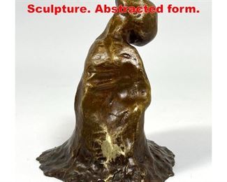 Lot 261 Figural Modernist Bronze Sculpture. Abstracted form. 