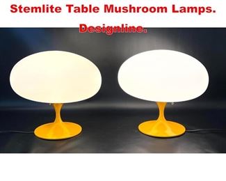 Lot 262 Pair Contemporary Stemlite Table Mushroom Lamps. Designline. 
