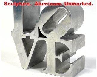 Lot 266 Robert Indiana LOVE Sculpture. Aluminum. Unmarked.