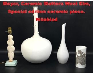 Lot 277 4pc lot Rosenthal, Ursala Meyer, Ceramic Matters West Elm, Special edition ceramic piece. Wiinblad