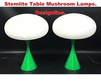 Lot 278 Pair Contemporary Stemlite Table Mushroom Lamps. Designline. 