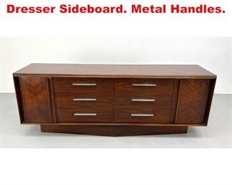 Lot 283 LANE American Modern Dresser Sideboard. Metal Handles. 