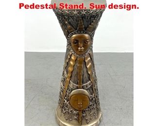 Lot 286 Decorative Plaster Pedestal Stand. Sun design.