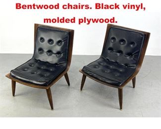 Lot 288 Pair Carter brothers Bentwood chairs. Black vinyl, molded plywood.