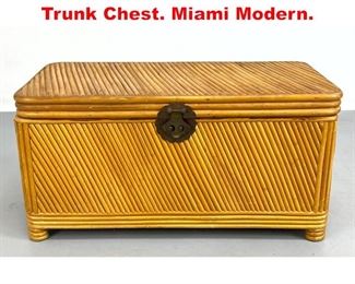 Lot 300 Asian Style Bamboo Rattan Trunk Chest. Miami Modern. 