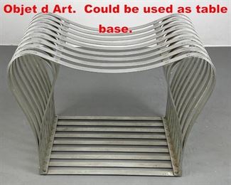 Lot 301 Machined Ribbon Aluminum Objet d Art. Could be used as table base. 