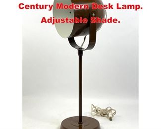 Lot 327 Brown Enameled Mid Century Modern Desk Lamp. Adjustable Shade.