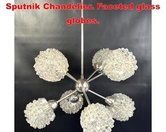Lot 326 Mid Century Modern Sputnik Chandelier. Faceted glass globes. 