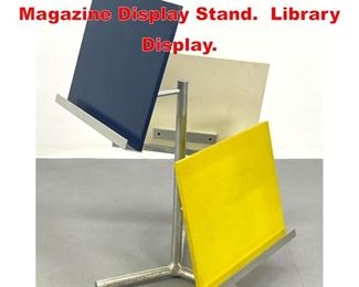 Lot 329 Colorful Aluminum Base Magazine Display Stand. Library Display. 