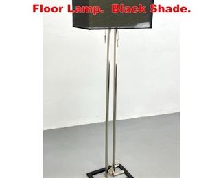 Lot 339 Contemporary Chrome Floor Lamp. Black Shade.