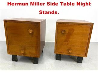 Lot 342 Pair GEORGE NELSON Herman Miller Side Table Night Stands. 