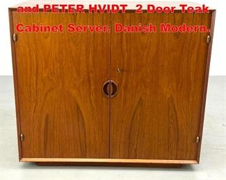 Lot 367 ORLA MOLGAARDNIELSEN and PETER HVIDT 2 Door Teak Cabinet Server. Danish Modern. 