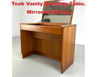 Lot 368 TORRING Danish Modern Teak Vanity Dressing Table. Mirrored lift top. 