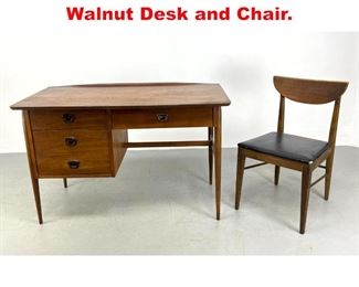 Lot 389 BASSETT American Modern Walnut Desk and Chair. 