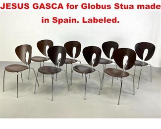 Lot 395 Set 8 Mosquito chairs by JESUS GASCA for Globus Stua made in Spain. Labeled. 